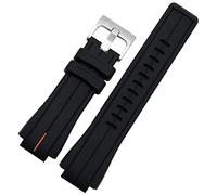 DFAMIN Pour TimeX Watcht2N720 T2N721 TW2T76300 Bandle de surveillance en caoutchouc 24 * 16 mm Suise de sport en silicone imperméable avec vis(Black orange silver)