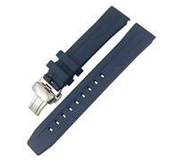 DFAMIN Pour Tissot 1853 SEASTAR T120 T114 Watchband caoutchoux sport plongée noire bleu mouche douce de montre en silicone en caoutchouc 19mm 20mm(Blue silver,20mm)