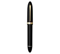 DFAMIN Stylo-plume triangulaire en résine à piston EF/F - Stylo d'écriture - Cadeau pour l'école, le bureau, les affaires - Fournitures de papeterie (clip noir doré, pointe F)