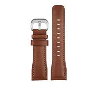 DFAMIN Veille en cuir authentique douce avec étanche pour hommes pour sept vendredi T1 / 01 T3 / 01 T2 / 01 Bande de montre de chute de vache de bracelet 26 mm(Brown silver)