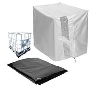 DFANCE Bâche de réservoir d'eau,800L/1000L/1200L Bache pour Cuve IBC,Tissu Oxford 210D Anti-poussière Anti-UV Anti-Pluie,Soleil IBC Housse De Protection Capot(Size:1000L,Color:Argent)