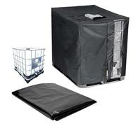 DFANCE Bâche de réservoir d'eau,800L/1000L/1200L Bache pour Cuve IBC,Tissu Oxford 210D Anti-poussière Anti-UV Anti-Pluie,Soleil IBC Housse De Protection Capot(Size:1200L,Color:Noir)