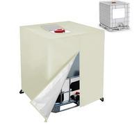 DFANCE Bache pour Cuve 1000L IBC,420D Réservoir d'eau Couvercle,Anti-UV Couverture Container Réservoir IBC,Housse de Protection pour Cuve avec Fermeture éclair(Color:Beige)