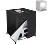 DFANCE Bache pour Cuve 1000L IBC,420D Réservoir d'eau Couvercle,Anti-UV Couverture Container Réservoir IBC,Housse de Protection pour Cuve avec Fermeture éclair(Color:Noir)