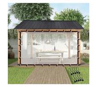 DFANCE Panneaux Latéraux Imperméables Transparents en Bâche de Pergola,Rideau Extérieur Imperméable et Coupe-Vent avec Œillets pour Balcons Toits(Size:200x200cm/7x7ft)