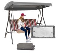 DFANCE Toile De Balancelle De Jardin 2 Und 3 Places Imperméable Protection UV Toit De Rechange pour Balancelle Convient Aux Terrasses De Jardin Extérieures(Size:190T: 191 * 120 * 18/23cm,Color:Gris)