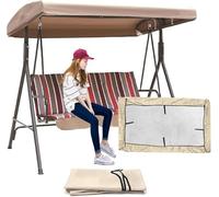 DFANCE Toile De Balancelle De Jardin 2 Und 3 Places Imperméable Protection UV Toit De Rechange pour Balancelle Convient Aux Terrasses De Jardin Extérieures(Size:210D: 213 * 122 * 18/23cm,Color:Beige)