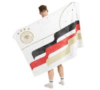 DFB Couverture Polaire Sherpa - Plaid Officiel de l'Équipe Nationale Allemande (152 x 117 cm) - 100% Polyester recyclé - Noir Rouge Or
