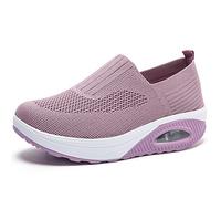 Dfcdcoo Baskets orthopédiques pour femme, baskets orthopédiques à enfiler avec coussin d'air et semelle compensée (rose, taille 43)