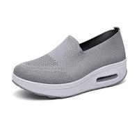 Dfcdcoo Baskets orthopédiques pour femme, baskets orthopédiques à enfiler avec coussin d'air et semelle compensée (gris-A, taille 42)