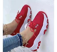 Dfcdcoo Baskets orthopédiques pour femme, chaussures de marche orthopédiques pour femme, chaussures de marche décontractées pour femme, chaussures orthopédiques à voûte plantaire (rouge, 35)