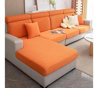 Dfcdcoo Housse de canapé universelle en soie de glace, élastique et rafraîchissante, résistante à l'usure, très extensible, (orange, dossier taille M, largeur 50-65 cm x longueur 80-100 cm)