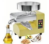 Dfdieratve Presse à Huile éLectrique en Acier Inoxydable pour Pressage à Chaud et à Froid - Convient pour Les Noix, Les Graines de Tournesol, Le SéSame, Les Arachides, Jusqu'à 45% de Taux de Gain