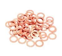 DFDPAXL 50 Pièces Rondelle en Cuivre Diamètre Extérieur 14-16 Mm, Joint D'étanchéité Métrique Plat en Cuivre M10 Adapté Aux Applications Industrielles Et Aux Pipelines,M10×14×2mm