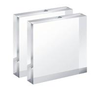 DFDPAXL Lot De 2 Blocs en Acrylique 50 × 200 Mm, Cubes Transparents Polis d'une Épaisseur De 10 À 40 Mm pour L'exposition D'objets De Collection Et La Présentation De Produits,50×200×35mm