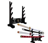Dfdvye Katana Support Samurai Sword Présentoir Mural Wakizashi Velours Rembourré Zoro Épée Cosplay Demon Slayer Arme Présentoir 4 Niveaux