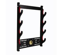 Dfdvye Support mural pour épée Katana - Symbole de Tai Chi à 4 niveaux Support Katana rembourré de velours Présentoir d'épée de samouraï Rack Baguette magique Sabre laser Wakizashi Support d'épée