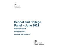 DFE-RR1292 School and College Panel - June 2022. Research report. November 2022