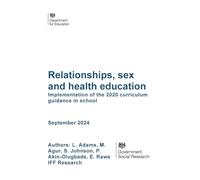 DFE-RR1424 Relationships, sex and health education. Implementation of the 2020 curriculum guidance in school. September 2024