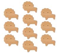dfEDRd Boutons et poignées de tiroir en bois, Paquet de 10 boutons d'armoire en bois forme d'animaux, 60x50x30mm(Lion)