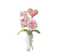dfEDRd Fleurs tricotées, Bouquet de Fleurs au Crochet Tulipes Roses tricotées à la Main, Mariage d'anniversaire Fait Maison(8)