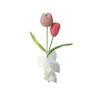 dfEDRd Fleurs tricotées, Bouquet de Fleurs au Crochet Tulipes Roses tricotées à la Main, Mariage d'anniversaire Fait Maison(7)