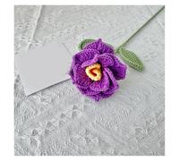 dfEDRd Fleurs tricotées, Bouquet de Roses for Mariage, Fleur tissée au Crochet Faite Maison(Purple)
