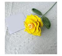dfEDRd Fleurs tricotées, Bouquet de Roses for Mariage, Fleur tissée au Crochet Faite Maison(Yellow)