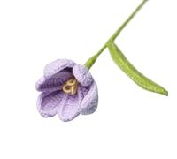 dfEDRd Fleurs tricotées, Bouquet de Tulipes en Tricot, 5 pièces, Simulation Fleurs for Mariage, au Crochet Faites à la Main(Purple)