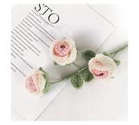 dfEDRd Fleurs tricotées, Bouquet tricoté Artificiel de Roses Multi-têtes, Fleurs au Crochet Faites à la Main, fête Mariage(6)