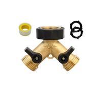 dfEDRd Raccord Double pour Tuyau d'arrosage, Connecteur de Bibcock en Laiton Robuste à 4 Voies, Adaptateur Robinet, Protecteur coude(Yellow EU)