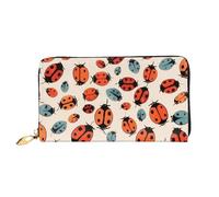 Dfekgoklpf Portefeuille de voyage en accordéon en cuir avec fermeture éclair pour homme et femme - Grande capacité - Motif moucheté infini - Portefeuille de voyage avec poche pour pièces de monnaie et