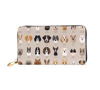 Dfekgoklpf Portefeuille en cuir accordéon pliable de grande capacité avec fermeture éclair pour homme et femme avec poche pour pièces de monnaie et reçus, Noir , Taille unique