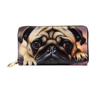 Dfekgoklpf Portefeuille en cuir accordéon pliable de grande capacité avec fermeture éclair pour homme et femme avec poche pour pièces de monnaie et reçus, Noir , Taille unique