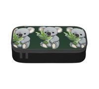 Dfekgoklpf Trousse à crayons élégante avec fermeture éclair et imprimé koala mangeant une feuille - Grande capacité - Multifonction - Trousse à maquillage portable pour organiser les crayons et le