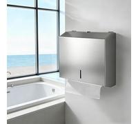 DFENG Distributeur Essuie Main, Distributeur Papier Essuie Main Acier Inoxydable Distributeur Papier Mural avec Serrure et Clé Peut Contenir de 250 à 600 Essuie-Tout Pliants