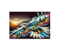 DFENILROP Aigle Tête Blanche Tableau Mural, Oiseau Grand Affiche Œuvre D'art | Impression Photo Sur Toile, Classique Décor Maison Pour Salon Chambre, Cadeau 20x30inch(50x75cm)