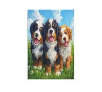 DFENILROP Chien de Montagne Bernois Tableau Mural, Chiot Affiche Œuvre D'art | Impression Image Sur Toile, Classique Décor Intérieure Pour Chambre Couloir, Cadeau 24x36inch(60x90cm)
