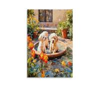 DFENILROP Chiot Apaisant Tableau Mural, Mignon Affiche Œuvre D'art | Impression Image Sur Toile, Beautiful Décor Maison Pour Salon Couloir, Cadeau 20x30inch(50x75cm)