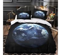 DFENILROP Eh from Space Parure de Lit 3D Effet Microfibre 3 Pièces Éclair Super Douce Cosmic View Housse de Couette Hypoallergique Résistante for Enfants Garçons Ado Single（140x200cm）