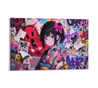 DFENILROP Fille Anime Tableau Mural, Graffiti Street Pop Affiche Œuvre D'art | Impression Image Sur Toile, Spéciale Décor Intérieure Pour Salon Chambre, Cadeau 12x18inch(30x45cm)