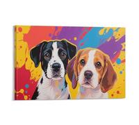 DFENILROP Graffiti Chiot Tableau Mural, Chien Pop Affiche Œuvre D'art | Impression Image Sur Toile, Moderne Décor Maison Pour Salon Couloir, Cadeau 12x18inch(30x45cm)