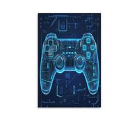 DFENILROP Manette de Jeu Tableau Mural, Cyberpunk Affiche Œuvre D'art | Impression Photo Sur Toile, Moderne Décor Intérieure Pour Chambre Couloir, Cadeau 08x12inch(20x30cm)
