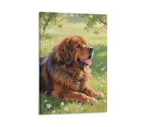 DFENILROP Mastiff Tibétain Tableau Mural, Chien Affiche Œuvre D'art | Impression Image Sur Toile, Moderne Décor Maison Pour Salon Couloir, Cadeau 20x30inch(50x75cm)