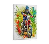 DFENILROP Motocross En Jungle Tableau Mural, Sport Extrême Affiche Œuvre D'art | Impression Image Sur Toile, Spéciale Décor Intérieure Pour Salon Chambre, Cadeau 08x12inch(20x30cm)