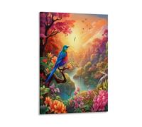 DFENILROP Oiseau Et Fleur Tableau Mural, Nature Paysage Affiche Œuvre D'art | Impression Image Sur Toile, Elégante Décor Maison Pour Chambre Couloir, Cadeau 16x24inch(40x60cm)