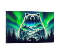 DFENILROP Ours Polaire Tableau Mural, Bête Géante Affiche Œuvre D'art | Impression Photo Sur Toile, Moderne Décor Intérieure Pour Salon Chambre, Cadeau 12x18inch(30x45cm)