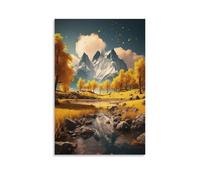 DFENILROP Paysage d'Automne Tableau Mural, Nature Affiche Œuvre D'art | Impression Image Sur Toile, Elégante Décor Maison Pour Chambre Couloir, Cadeau 24x36inch(60x90cm)