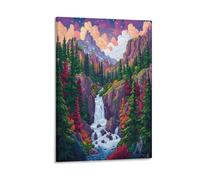 DFENILROP Paysage Tableau Mural, Illustration Naturelle Affiche Œuvre D'art | Impression Image Sur Toile, Moderne Décor Intérieure Pour Salon Chambre, Cadeau 24x36inch(60x90cm)