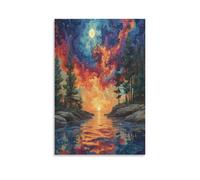 DFENILROP Poetic Paysage Tableau Mural, Ambiance Lointaine Affiche Œuvre D'art | Impression Photo Sur Toile, Moderne Décor Intérieure Pour Salon Chambre, Cadeau 24x36inch(60x90cm)